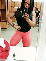 super hot ebony female bodybuilder mistress treasure in ripped contest shape